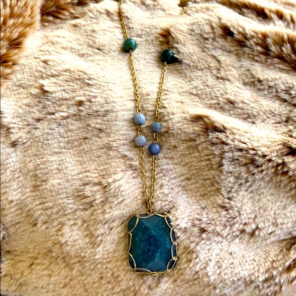 ✨Dark turquoise stone necklace✨